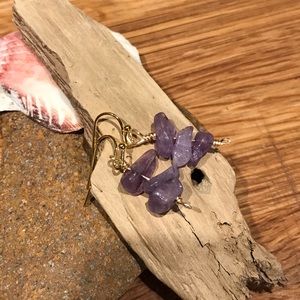 Handmade Dainty Purple Amethyst Gemstone Earrings